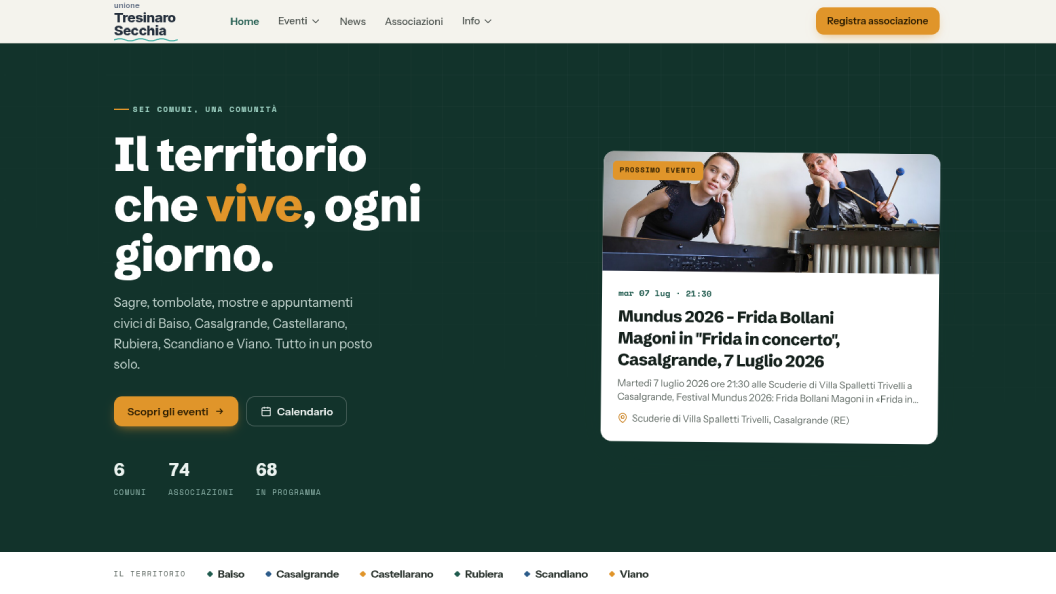 Screenshot Unione Tresinaro Secchia
